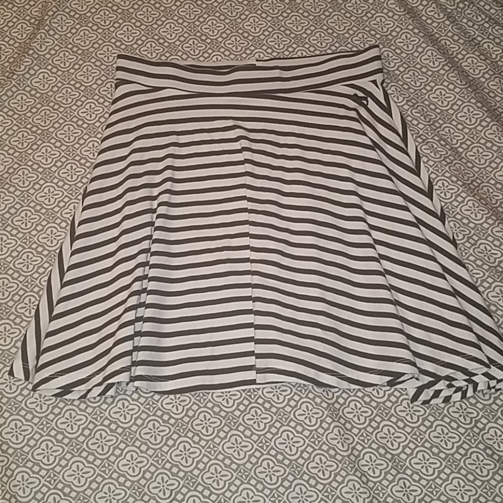 Black and white striped skirt